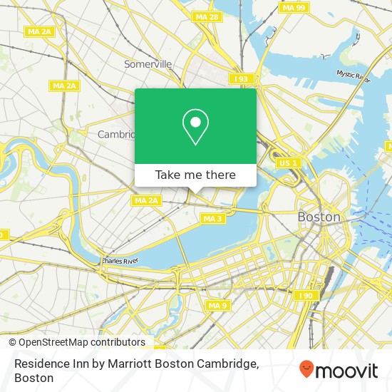 Mapa de Residence Inn by Marriott Boston Cambridge, 6 Cambridge Ctr