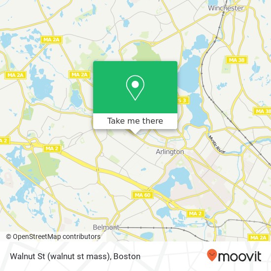 Mapa de Walnut St (walnut st mass), Arlington, MA 02476