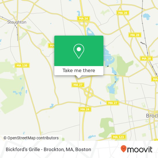 Mapa de Bickford's Grille - Brockton, MA, 37 Oak St Ext