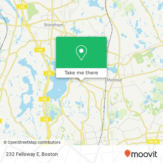 Mapa de 232 Fellsway E, Stoneham, MA 02180