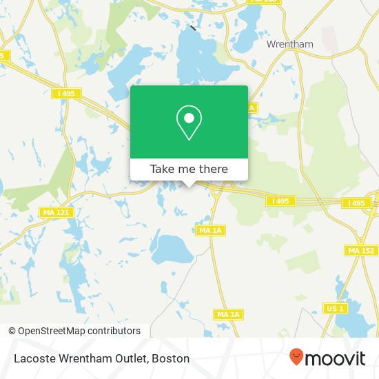 Mapa de Lacoste Wrentham Outlet, 1 Premium Outlet Blvd