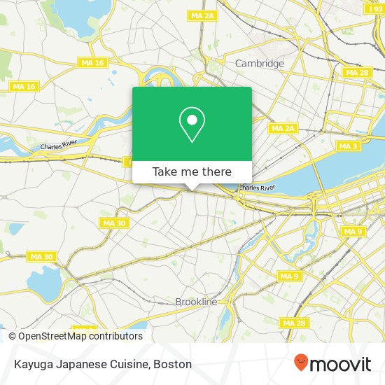 Mapa de Kayuga Japanese Cuisine, 1030 Commonwealth Ave