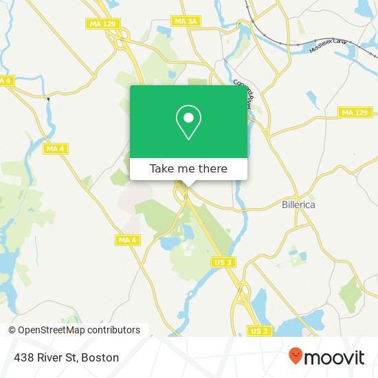 438 River St, Billerica, <B>MA< / B> 01821 map