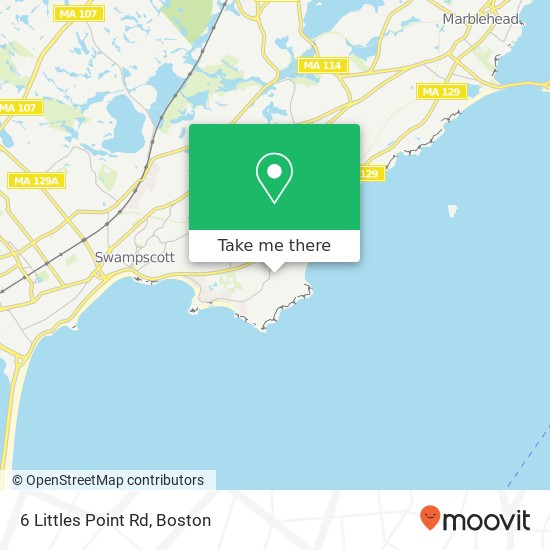 Mapa de 6 Littles Point Rd, Swampscott, MA 01907