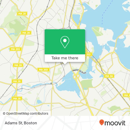 Mapa de Adams St, Dorchester Center, MA 02124