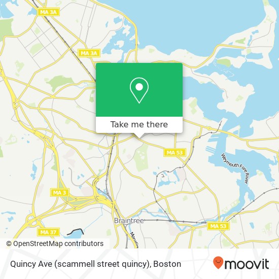 Mapa de Quincy Ave (scammell street quincy), Quincy, MA 02169