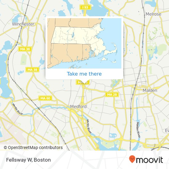 Mapa de Fellsway W, Medford, MA 02155