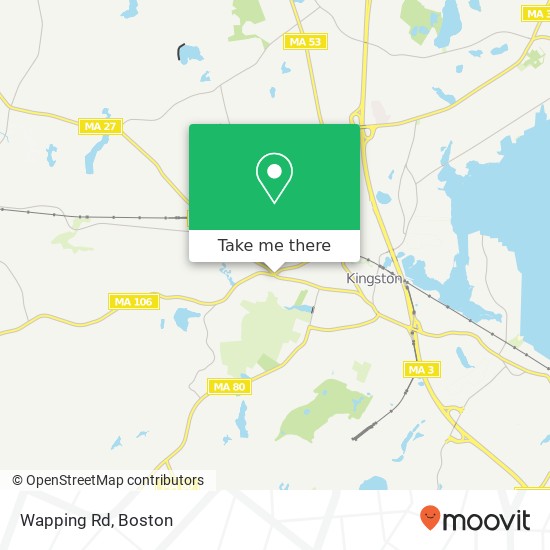Mapa de Wapping Rd, Kingston (KINGSTON), <B>MA< / B> 02364