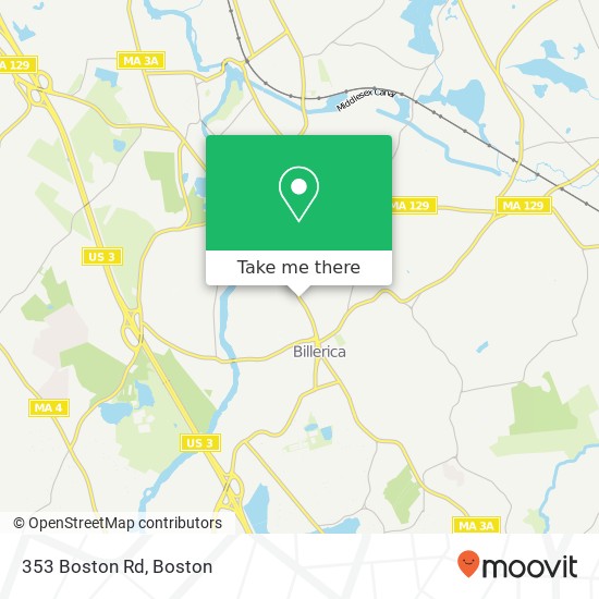 Mapa de 353 Boston Rd, Billerica, MA 01821