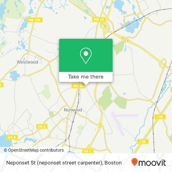 Mapa de Neponset St (neponset street carpenter), Norwood, MA 02062