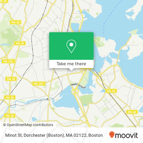 Mapa de Minot St, Dorchester (Boston), MA 02122