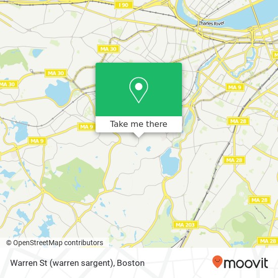 Mapa de Warren St (warren sargent), Brookline, MA 02445