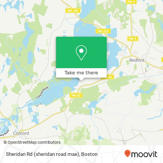 Mapa de Sheridan Rd (sheridan road mae), Bedford, MA 01730