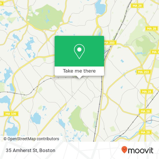 Mapa de 35 Amherst St, Roslindale (Boston), MA 02131