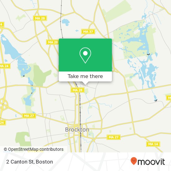 Mapa de 2 Canton St, Brockton, MA 02302