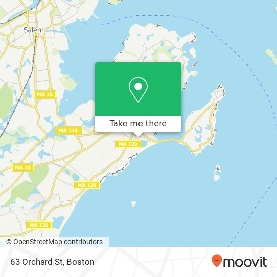 63 Orchard St, Marblehead, <B>MA< / B> 01945 map