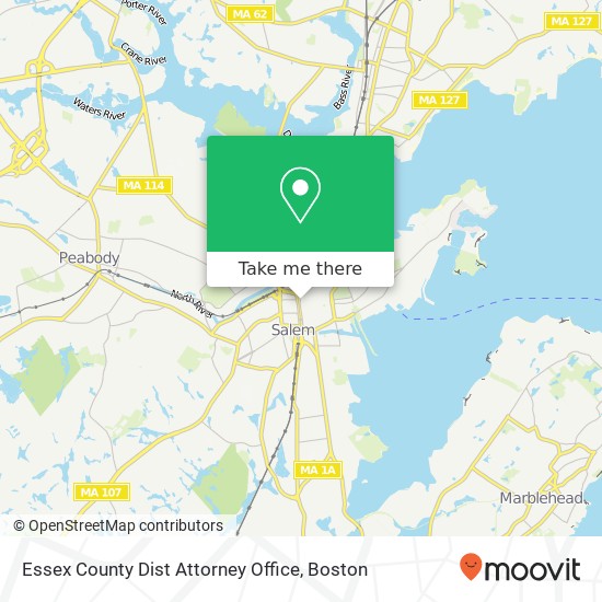 Essex County Dist Attorney Office, 65 Washington St map