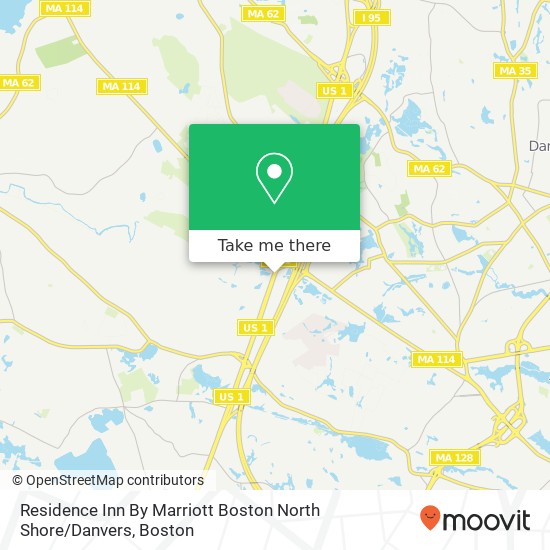 Mapa de Residence Inn By Marriott Boston North Shore / Danvers, 51 Newbury St