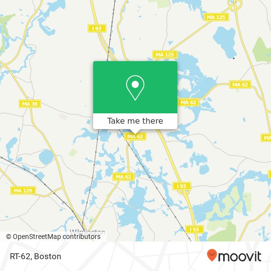 Mapa de RT-62, Wilmington, <B>MA< / B> 01887