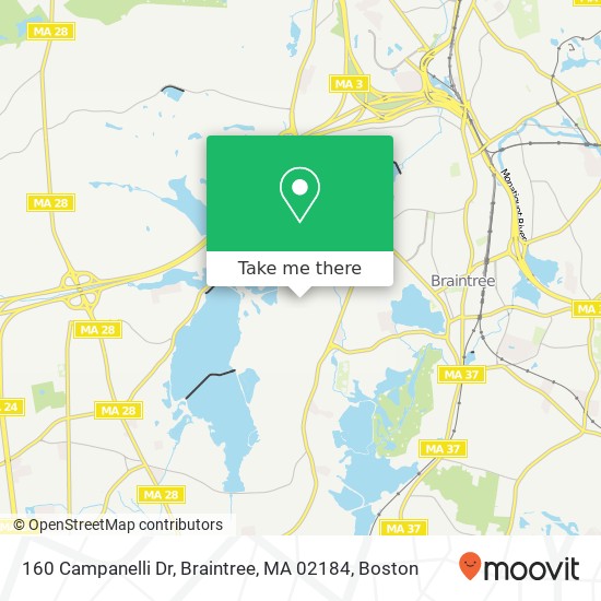 Mapa de 160 Campanelli Dr, Braintree, MA 02184