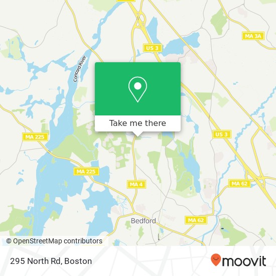 Mapa de 295 North Rd, Bedford, <B>MA< / B> 01730