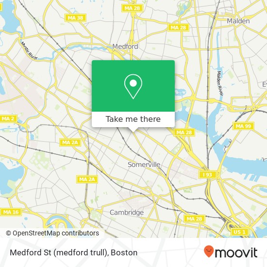 Mapa de Medford St (medford trull), Somerville, MA 02145