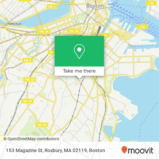 Mapa de 153 Magazine St, Roxbury, MA 02119