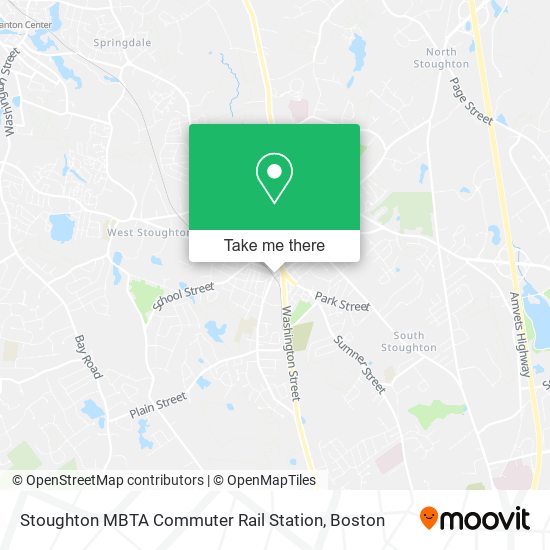 Stoughton MBTA Commuter Rail Station map