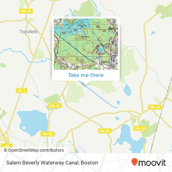 Salem Beverly Waterway Canal map