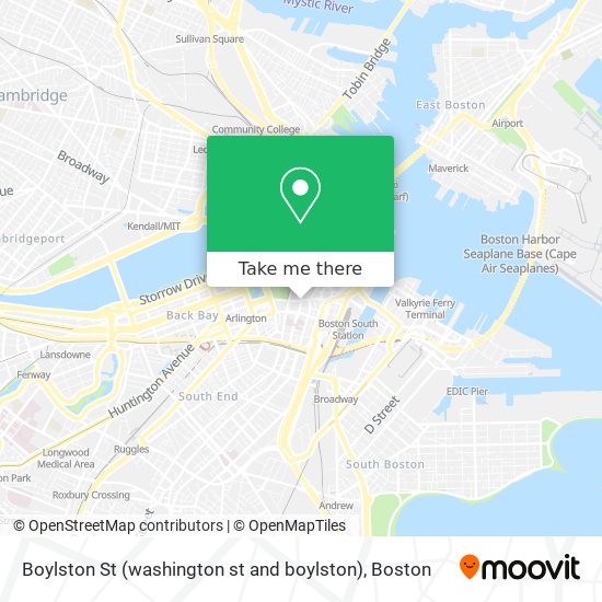 Boylston St (washington st and boylston) map