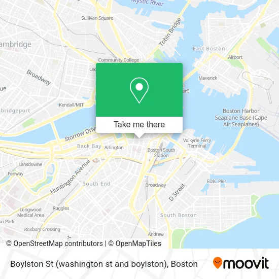 Boylston St (washington st and boylston) map