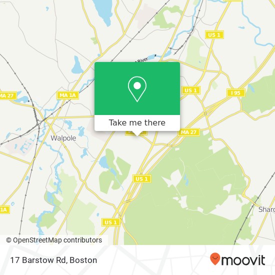 Mapa de 17 Barstow Rd, Walpole, MA 02081