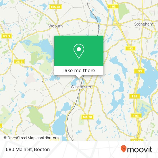 Mapa de 680 Main St, Winchester, MA 01890