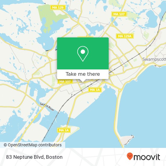 Mapa de 83 Neptune Blvd, Lynn, MA 01902