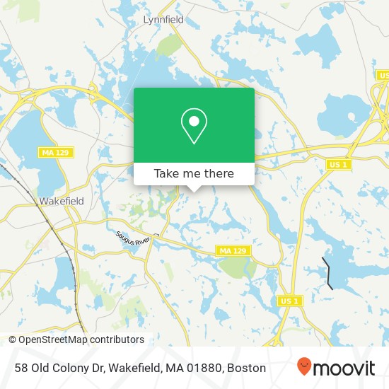 58 Old Colony Dr, Wakefield, MA 01880 map