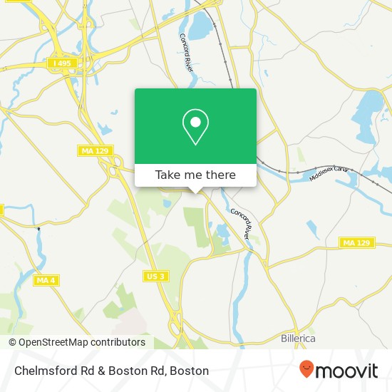 Chelmsford Rd & Boston Rd map