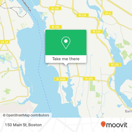 Mapa de 150 Main St, Riverside (East Providence), RI 02915