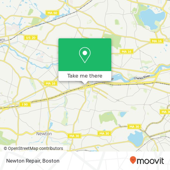 Mapa de Newton Repair, 313 Washington St