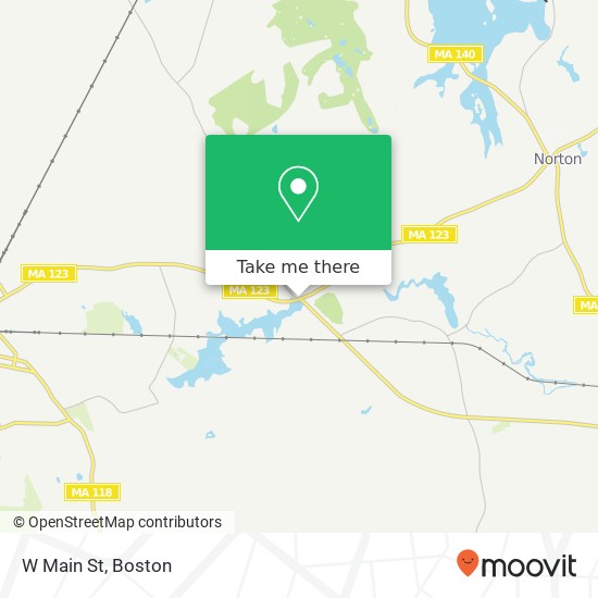 Mapa de W Main St, Norton, <B>MA< / B> 02766