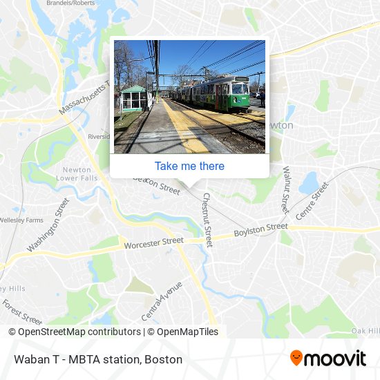 Mapa de Waban T - MBTA station