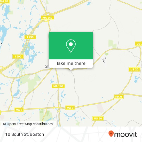 Mapa de 10 South St, Shrewsbury, MA 01545