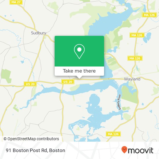 Mapa de 91 Boston Post Rd, Sudbury, MA 01776