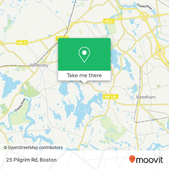 Mapa de 25 Pilgrim Rd, Needham, MA 02492