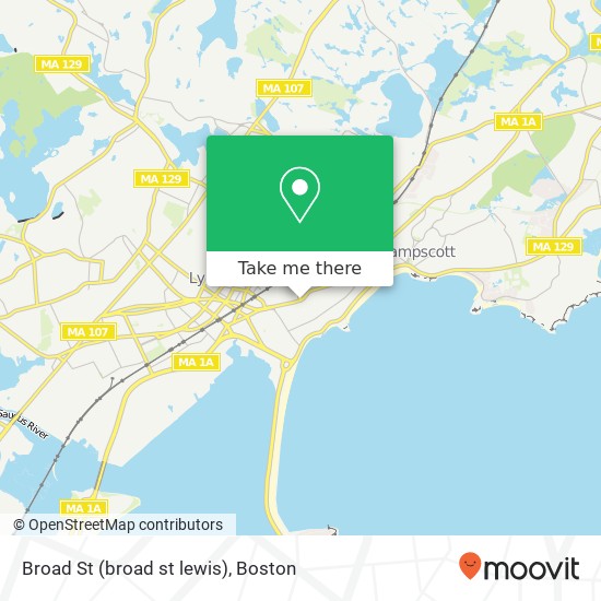 Mapa de Broad St (broad st lewis), Lynn, MA 01902
