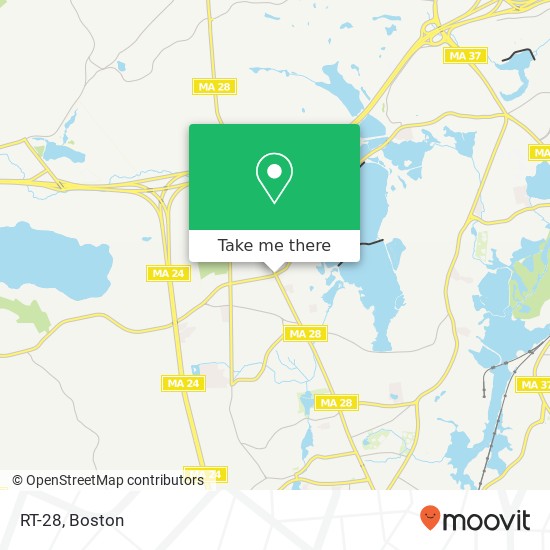 Mapa de RT-28, Randolph, MA 02368