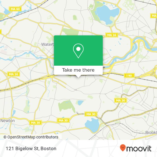 Mapa de 121 Bigelow St, Brighton, MA 02135