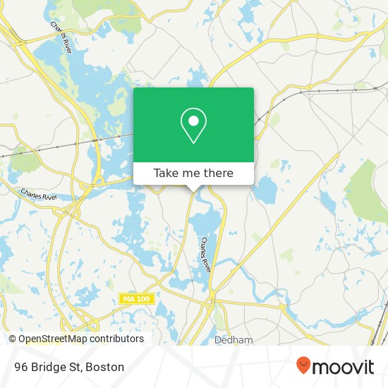 Mapa de 96 Bridge St, Dedham, MA 02026