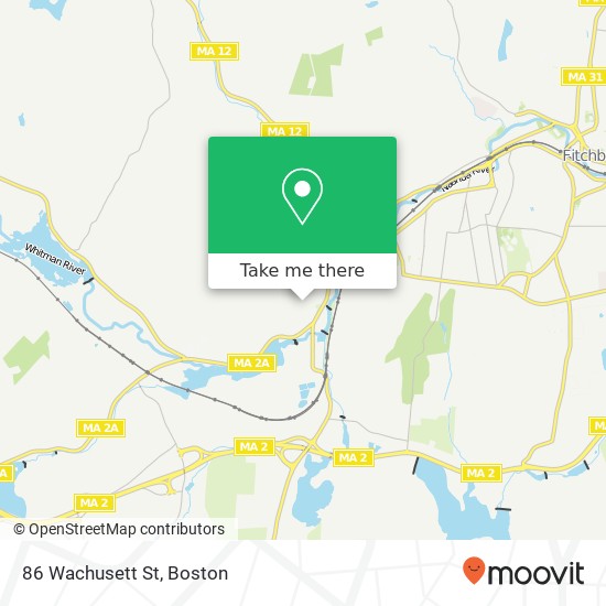 Mapa de 86 Wachusett St, Fitchburg, MA 01420