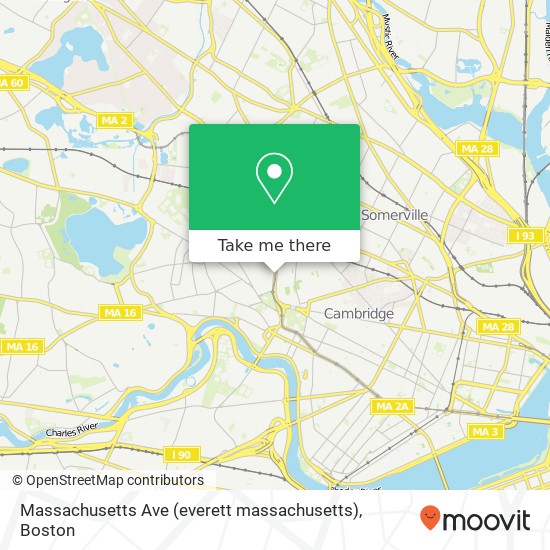 Massachusetts Ave (everett massachusetts), Cambridge, MA 02138 map