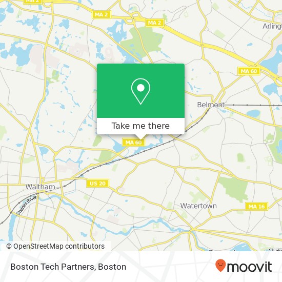 Mapa de Boston Tech Partners, 411 Waverley Oaks Rd